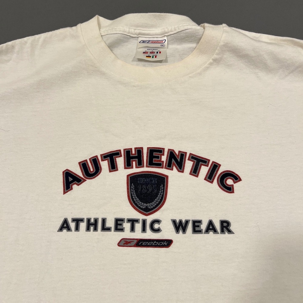 Vintage Reebok Authentic Athletic Wear Graphic T-Shirt White XL Y2K Streetwear